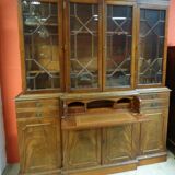 Scribanne bookcase in mahogany veneer English work of the twentieth century