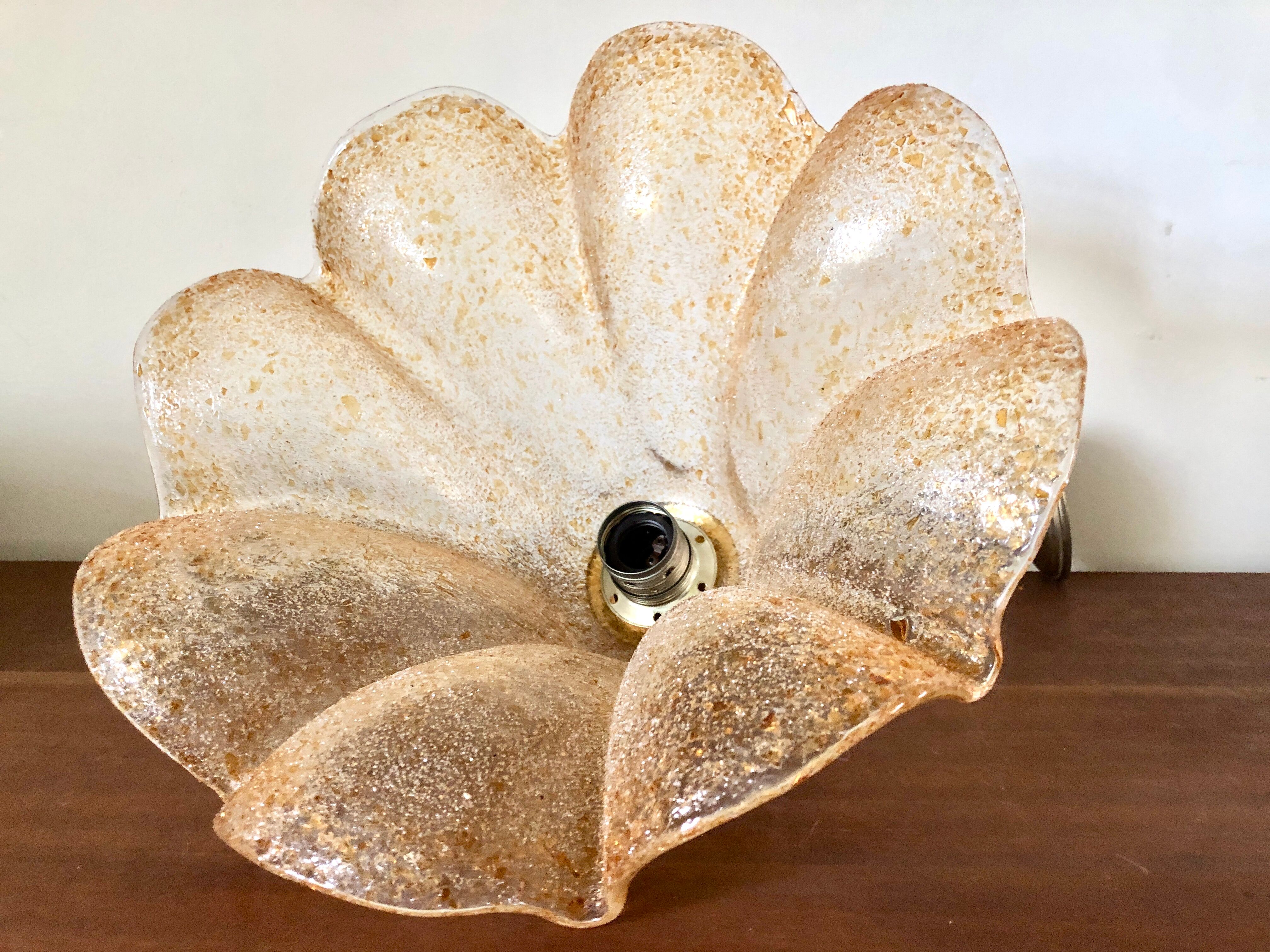 Suspension orange flower glass Murano 1960