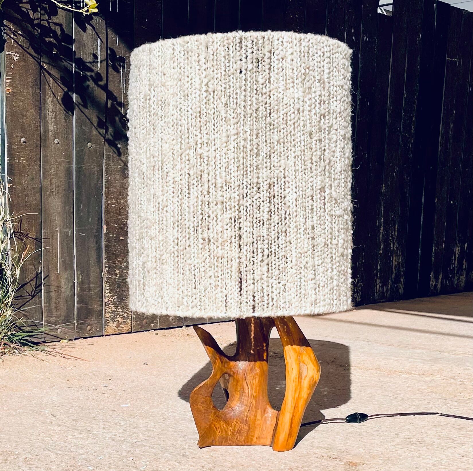 Artisanal brutalist lamp 70's