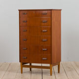 Curved front Danish chest of drawers