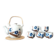 Stoneware tea set with currants, vintage Japan