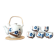 Stoneware tea set with currants, vintage Japan