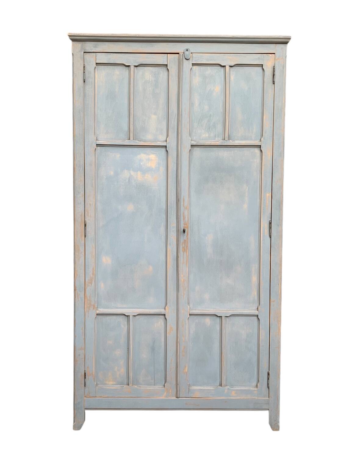 Armoire parisienne ancienne Luterma patine grise bleutée