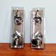 Pair of chrome metal and smoked glass wall sconces, 1970s.