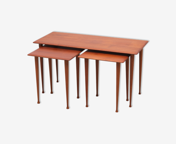 Teak nesting tables scandinavian, 1960s