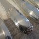 12 silver-plated dessert knives by Argit goldsmith? Art Deco floral bands