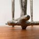 Brutalist sculptural cast aluminium candlestick Danish