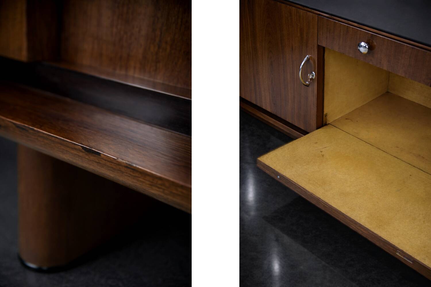 Vintage Rare Large French Art Deco Walnut Sideboard, 1920s