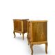 Tables de chevet italiennes en placage de noyer du milieu du siècle, années 1960.