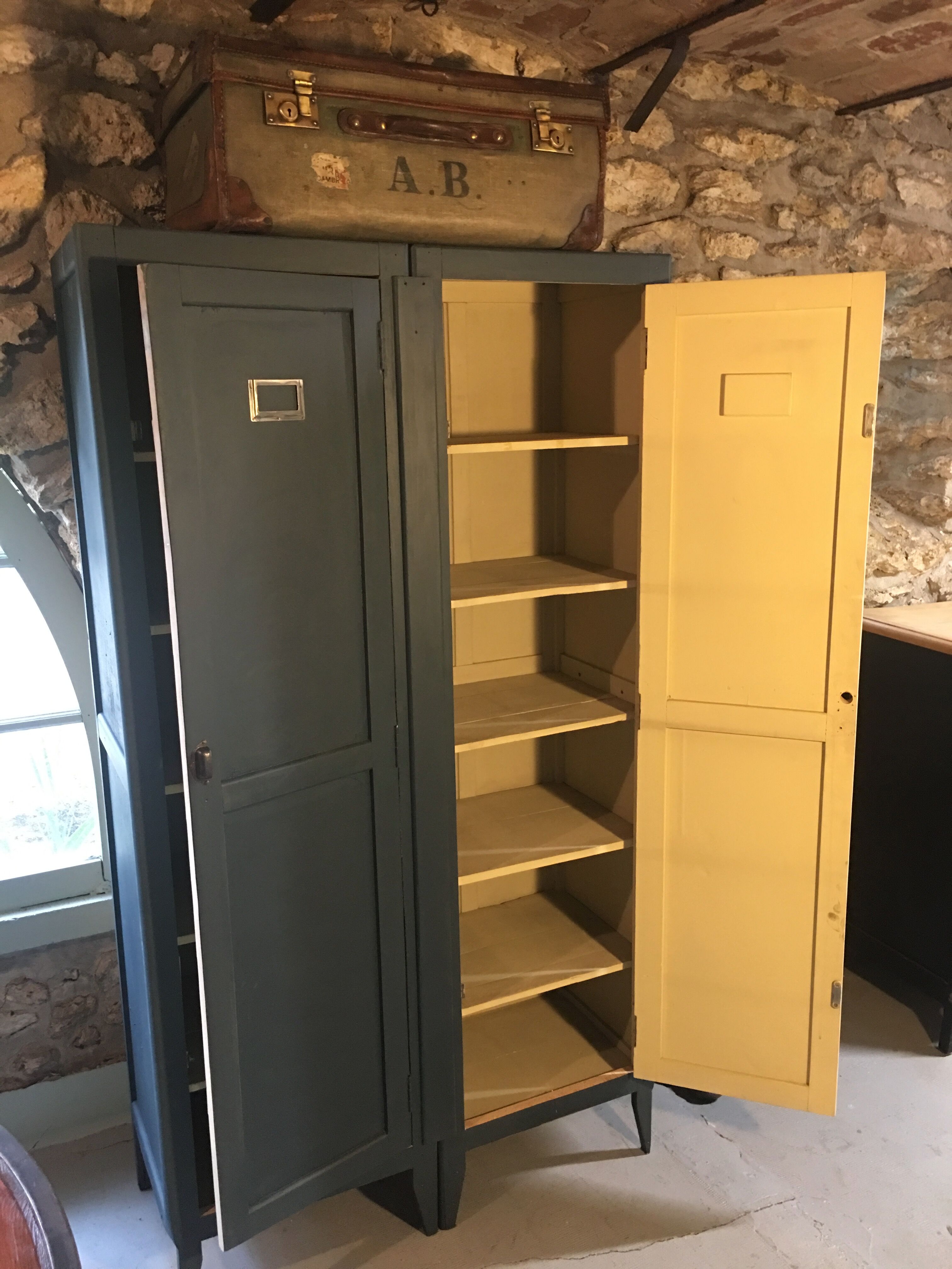 Double factory locker with shelves