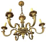 Lustre en bronze massif 6 branches style classique
