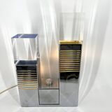 Vintage chrome and plexi table lamp attr. to Gaetano Missaglia, 1970s