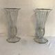 Pair of antique Art Deco style vases in moulded glass and vintage decoration