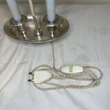 Lampe bouillotte en bronze argenté