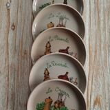 Lot 6 Gien stoneware salad plates in excellent condition