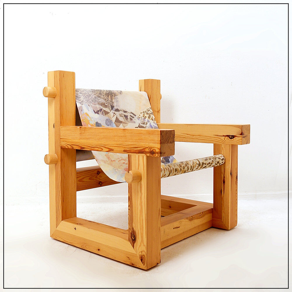 "Lincoln Rocca" armchair in solid pine by KRJST Studio – 21st century