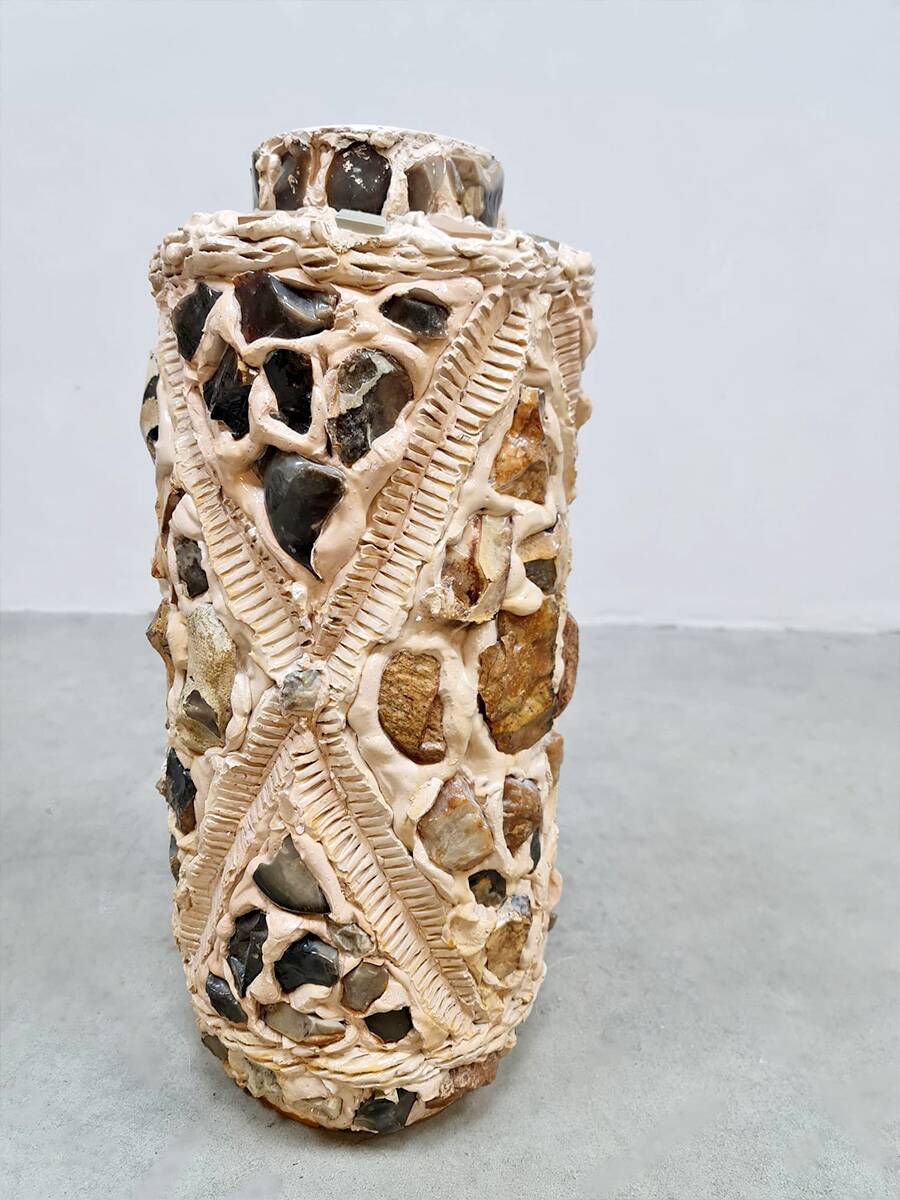 Vintage ceramic stones vase ''Mixed minerals''