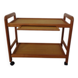Danish Teak Bar Cart with Removable Tray, 1960s