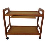 Danish Teak Bar Cart with Removable Tray, 1960s