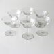 6 old champagne glasses vintage model glass square feet design