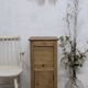 Antique cherry wood curtain bedside table, entrance furniture