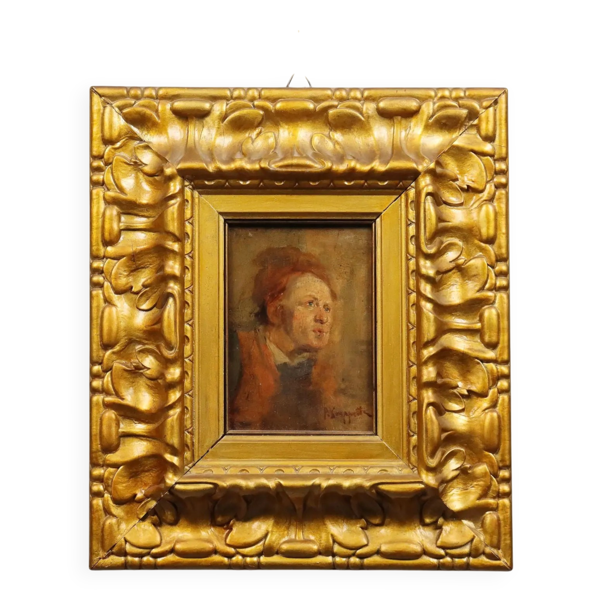 Old painting signed Pietro Scoppetta, oil on panel, 19th century.