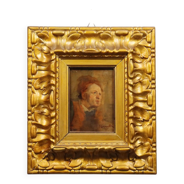 Old painting signed Pietro Scoppetta, oil on panel, 19th century.