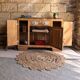 Art Deco sideboard in walnut • Black marble • Sculpted decorations