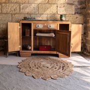 Art Deco buffet in carved walnut and black marble