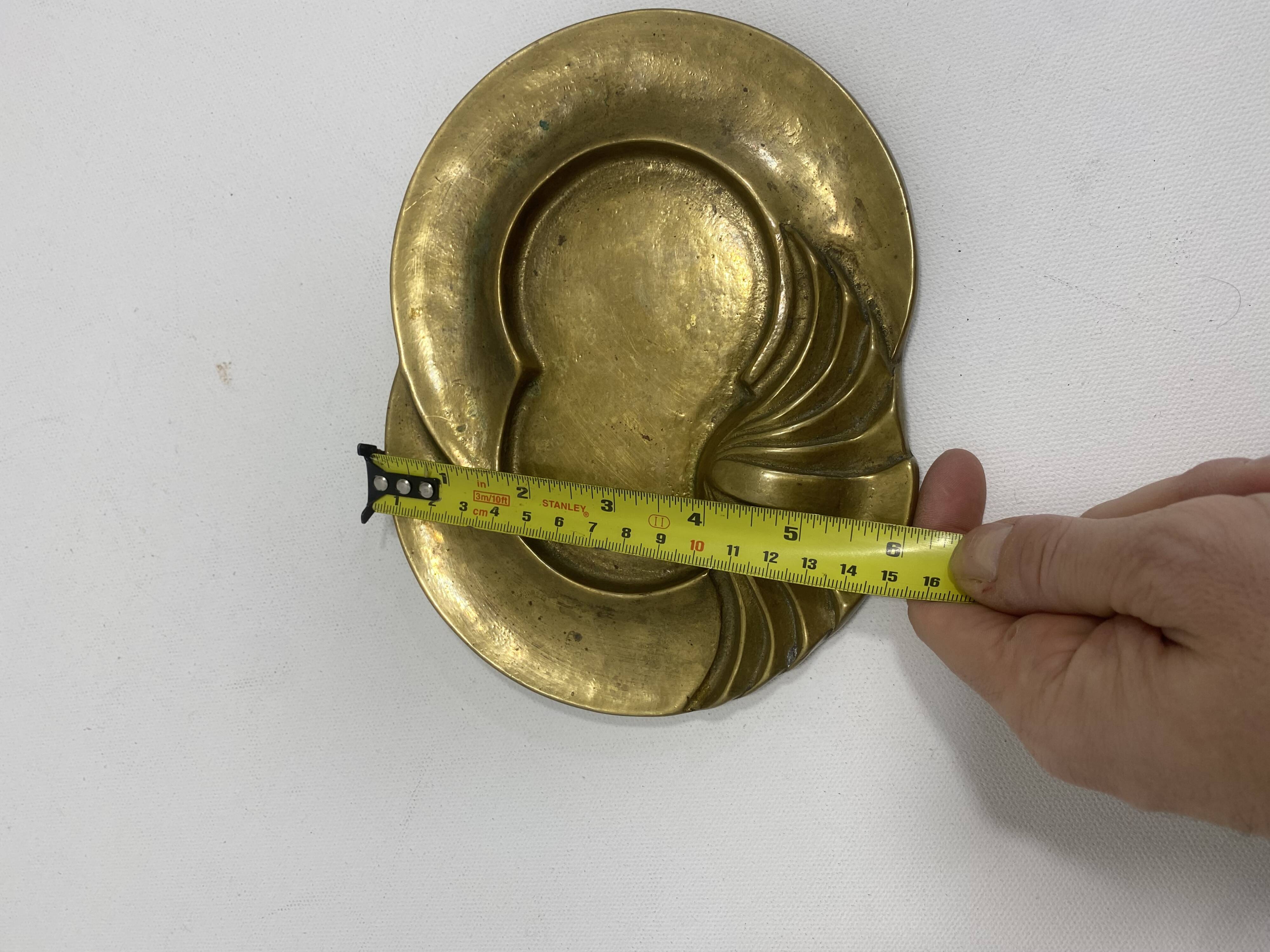Heavy Brass Plate Keys Table Decorative Hollywood Regency Vintage 1970s