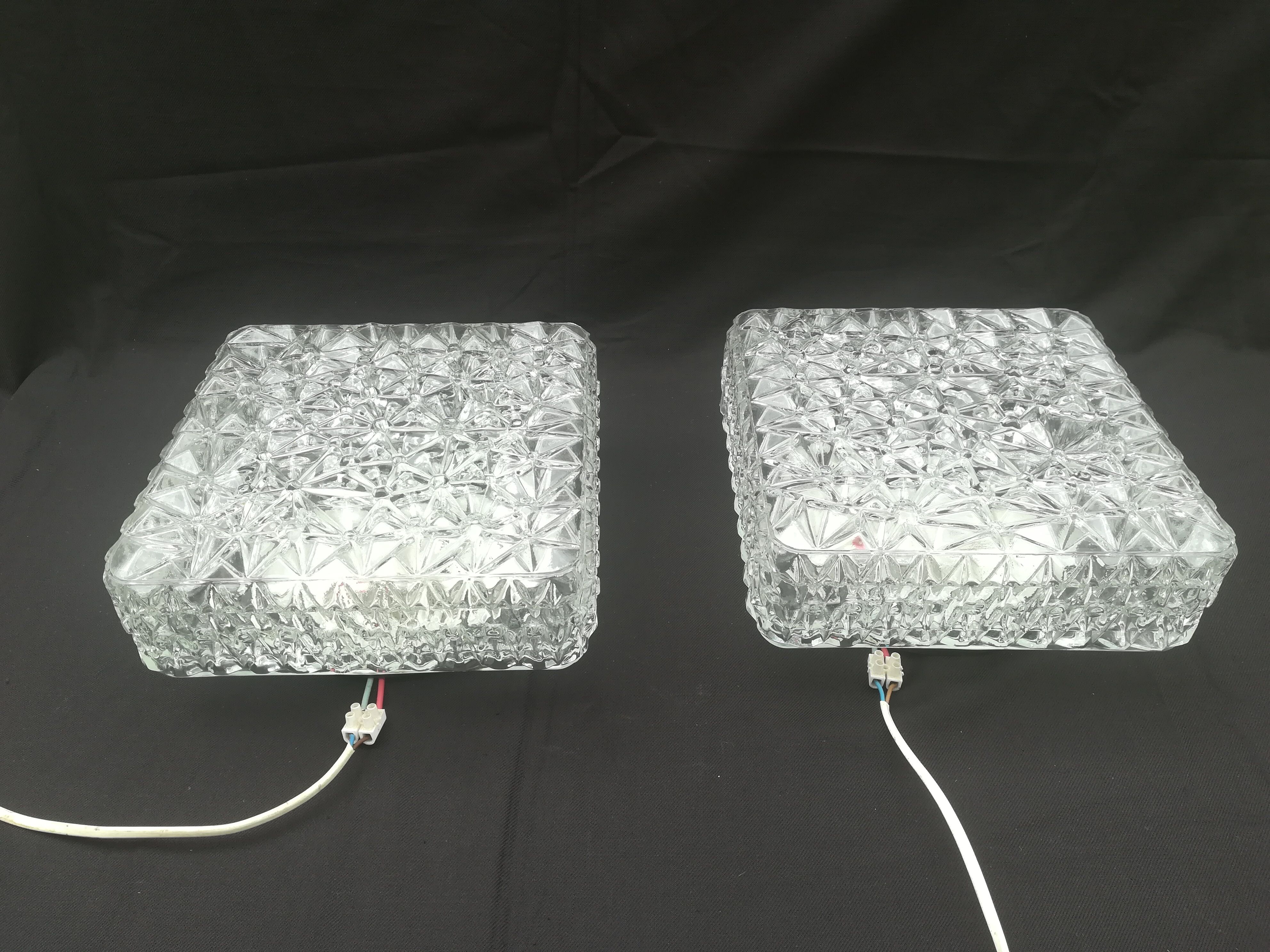 Pair of square ceiling lights