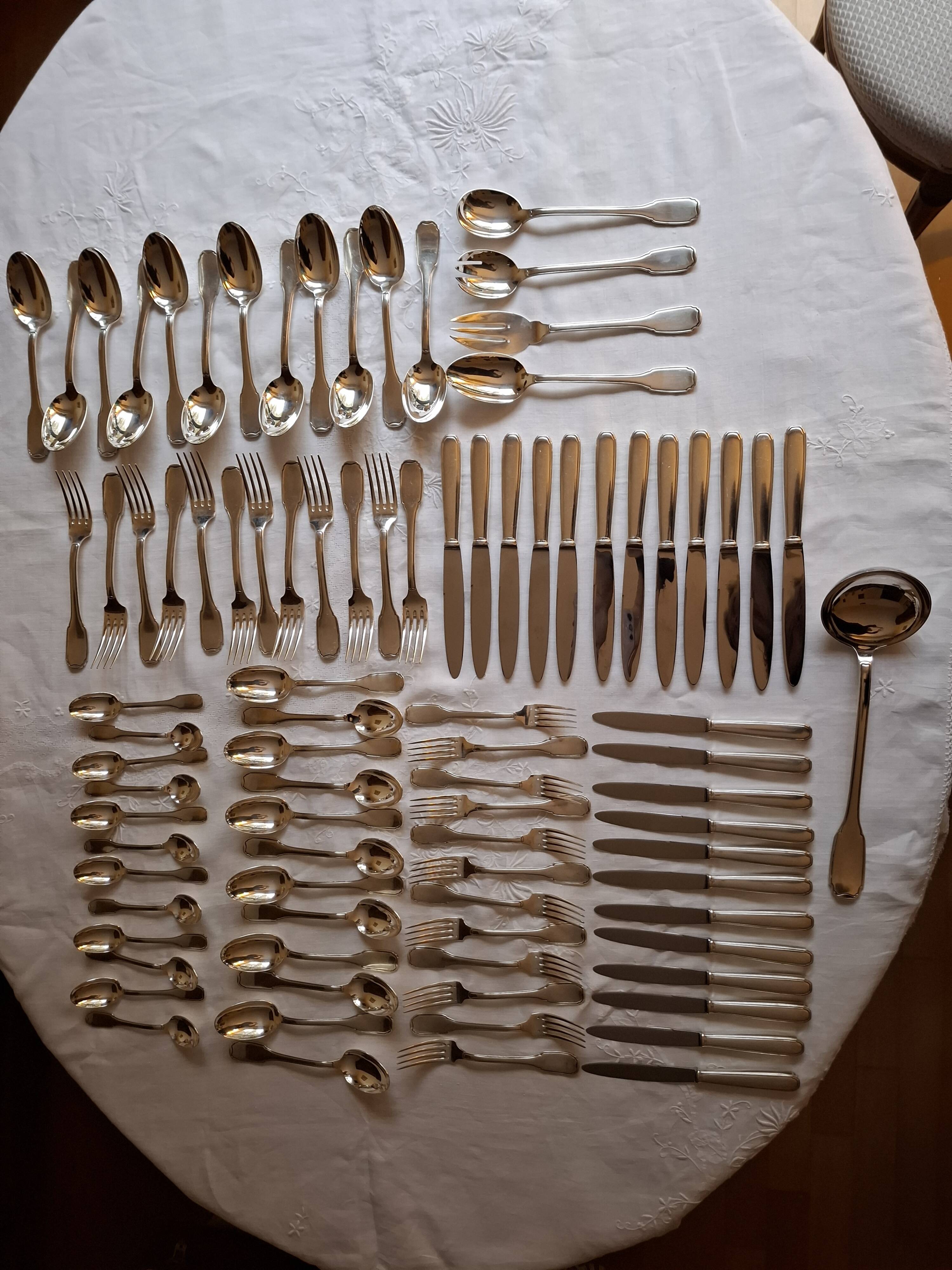 Orbrille 'Versailles' 89-piece silver cutlery set