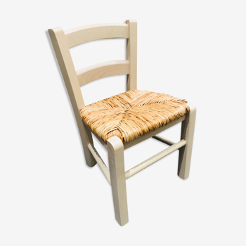 Straw seated wooden chair