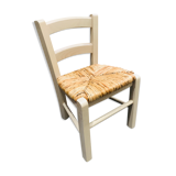 Straw seated wooden chair
