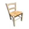 Straw seated wooden chair