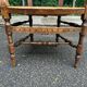 19th-century solid wood straw chair 111cm