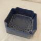 Square flat in blue glazed stoneware