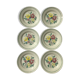 6 assiettes dessert faïence crème fleurs