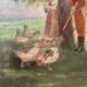 French Farm Scene Oil Painting