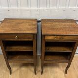 Pair of walnut bedside tables