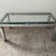 Vintage coffee table in brass and chrome metal from the 70s