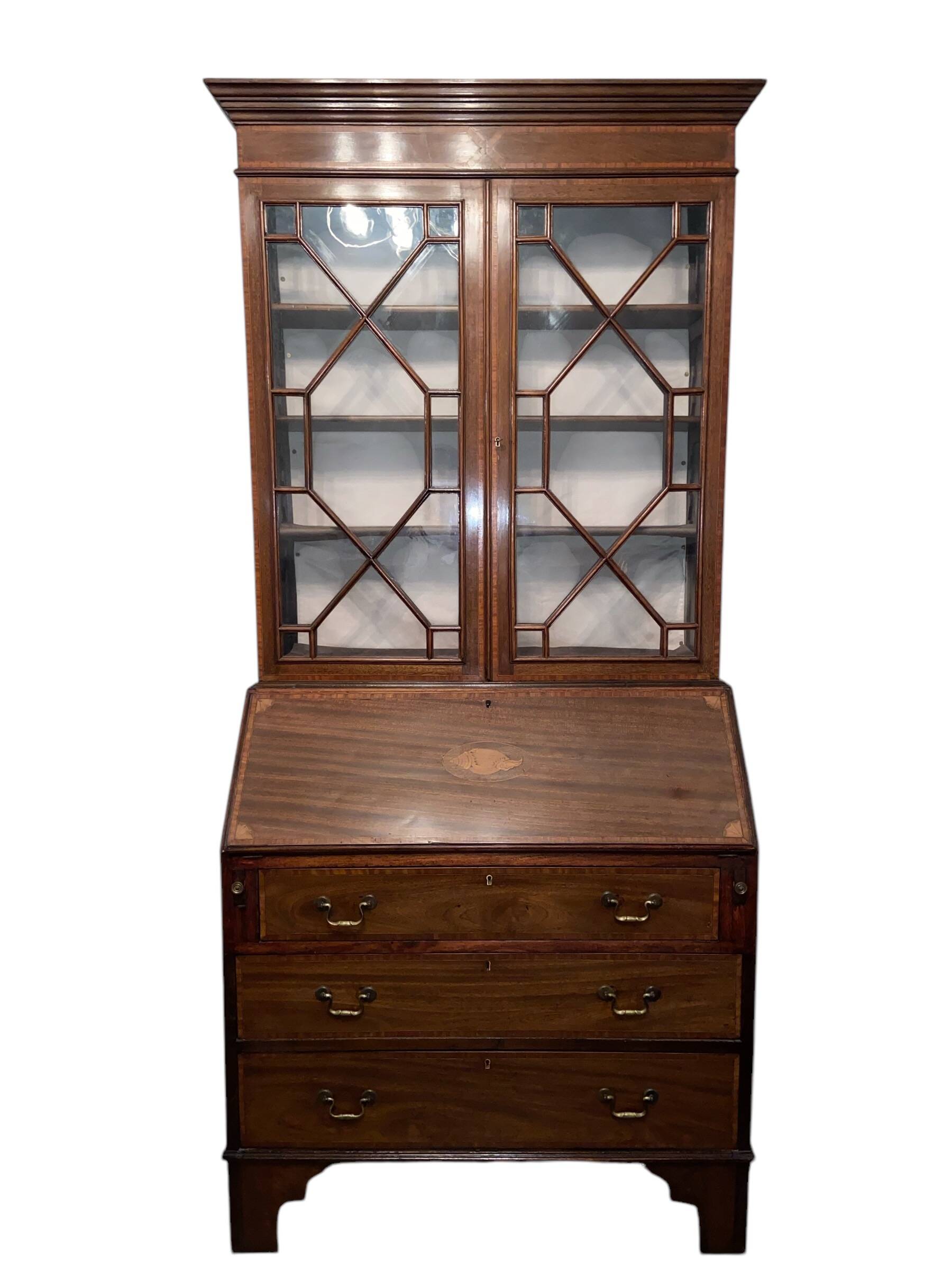 Library with integrated secretary English solid wood