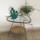 Double candlestick in green twisted ceramic vintage 50s