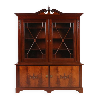 Empire Style Library Cabinet with Glass Doors, Belgium, 1950s