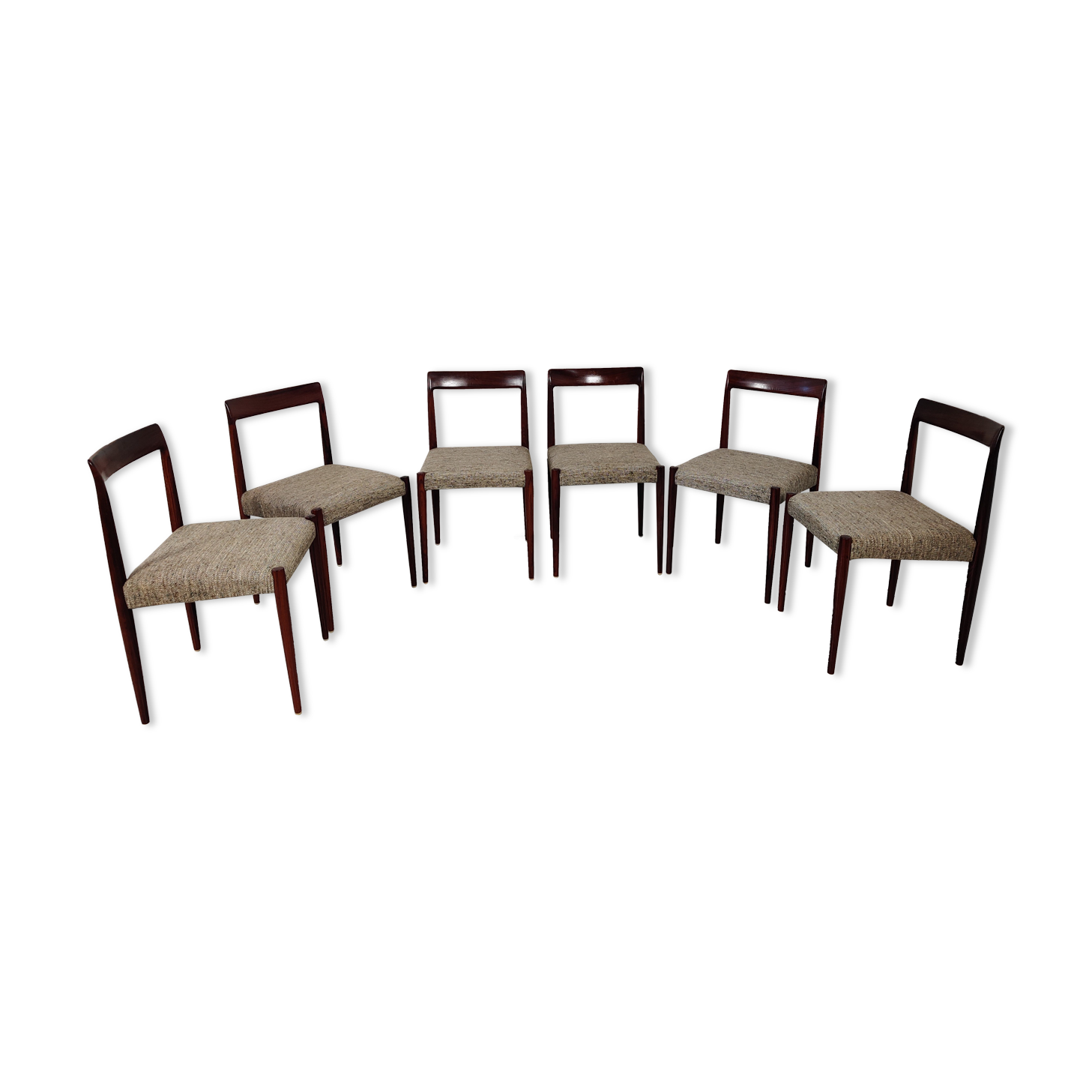 6 scandinavian chairs from lübke in rosewood, 60s