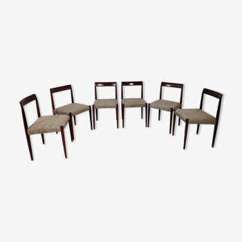 6 chaises scandinaves de lübke en palissandre, années 60