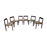 6 scandinavian chairs from lübke in rosewood, 60s