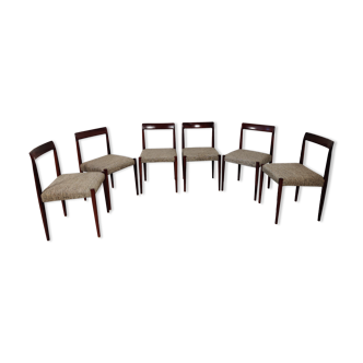 6 chaises scandinaves de lübke en palissandre, années 60