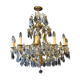 12-light bronze and crystal chandelier