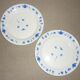 Set of 2 plates naïve blue décor on white background